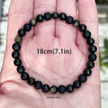 Triple Protection Bracelet | Black Natural Stone with Golden Obsidian