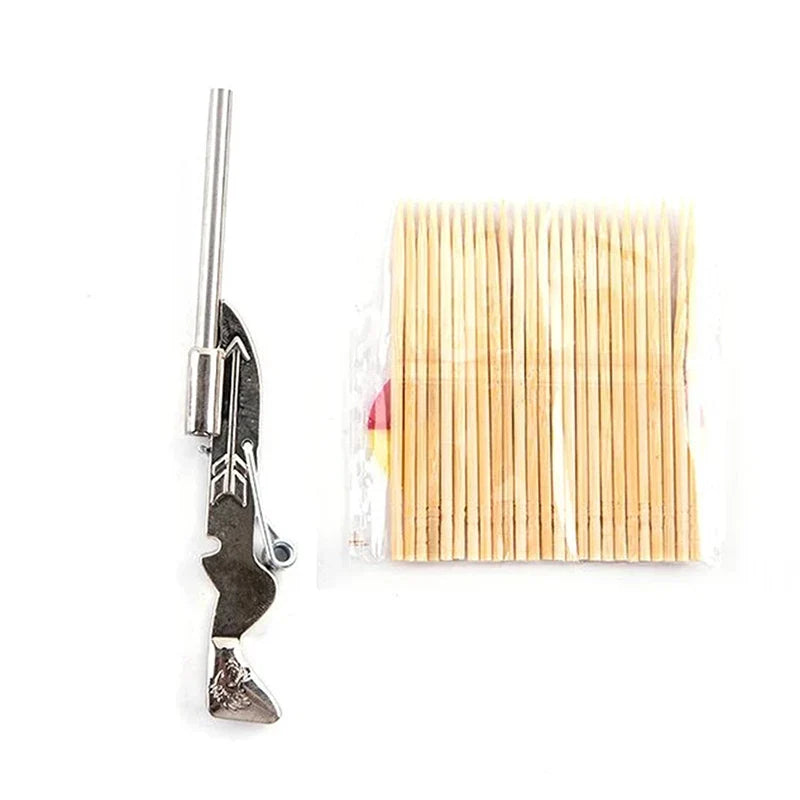 Mini Toothpick Gun | Metal Toy Shooting Game for Stress Relief