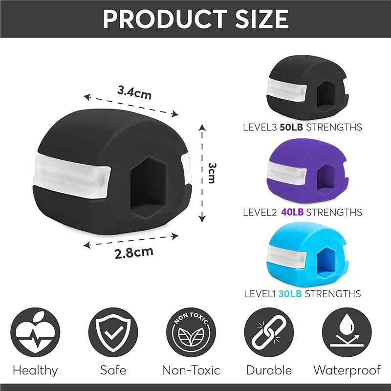 Jawline Exerciser with Storage Box | Silicone Chew Bite Trainer for Facial Muscle Toning
