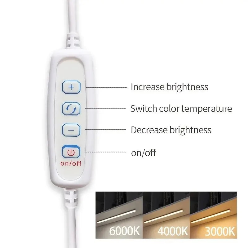 LED Light Under Cabinet Lights | USB Dimmable 3 Color Magnetic Strip