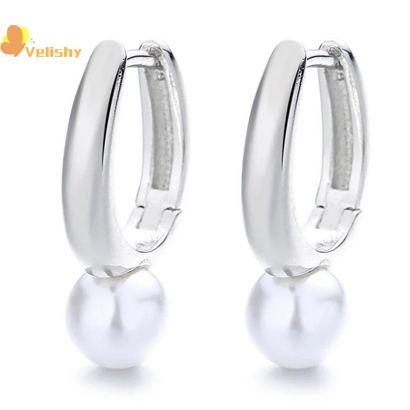 Pearl Hoop Earrings for Women | Light Luxury Fashion Jewelry