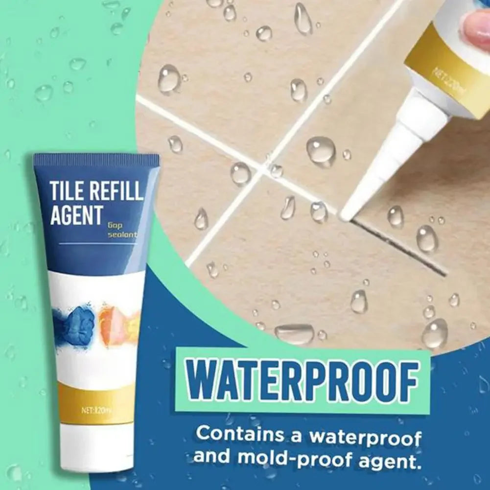 Waterproof Tile Repair Filler | Ceramic Tile Grout and Seam Sealer for Kitchen and Bathroom