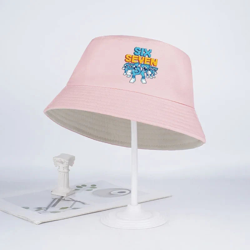 Pixel Robot Fisherman Hat for Kids | Digital Cartoon Sun Hat