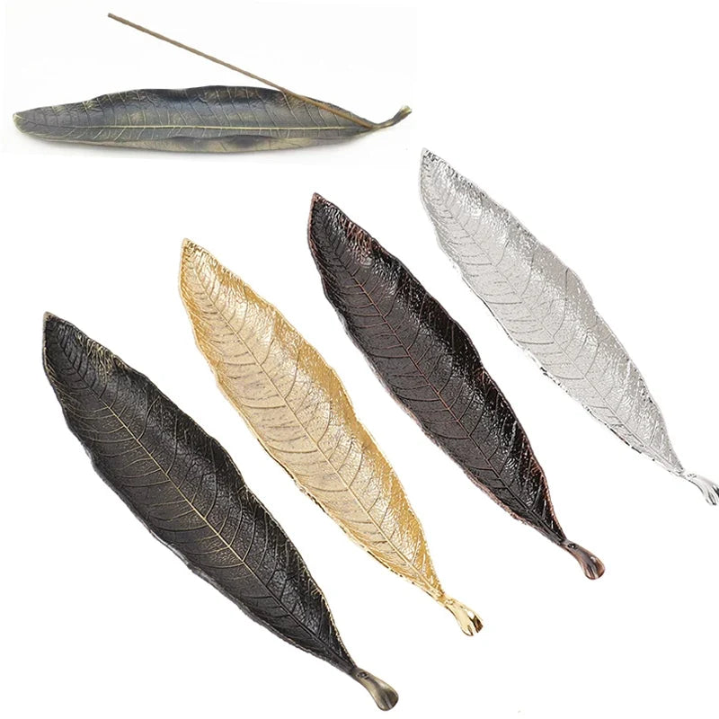 Metal Bodhi Leaf Incense Tray | Zen Incense Burner and Ash Catcher