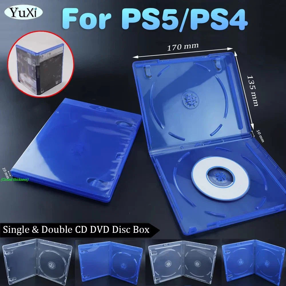 2Pcs Transparent CD DVD Disc Storage Case for PS5 PS4 Game Disk Holder | Protective Box Cover