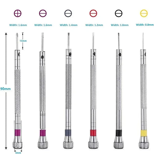 0.8-1.6mm Steel Screwdriver Set for Watch Repair | Portable Watch Band Removal Tool with Mini Link Pins