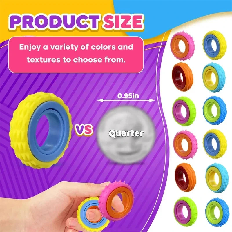 Rotating Fidget Ring | Sensory Stress Relief Toy for Adults and Kids