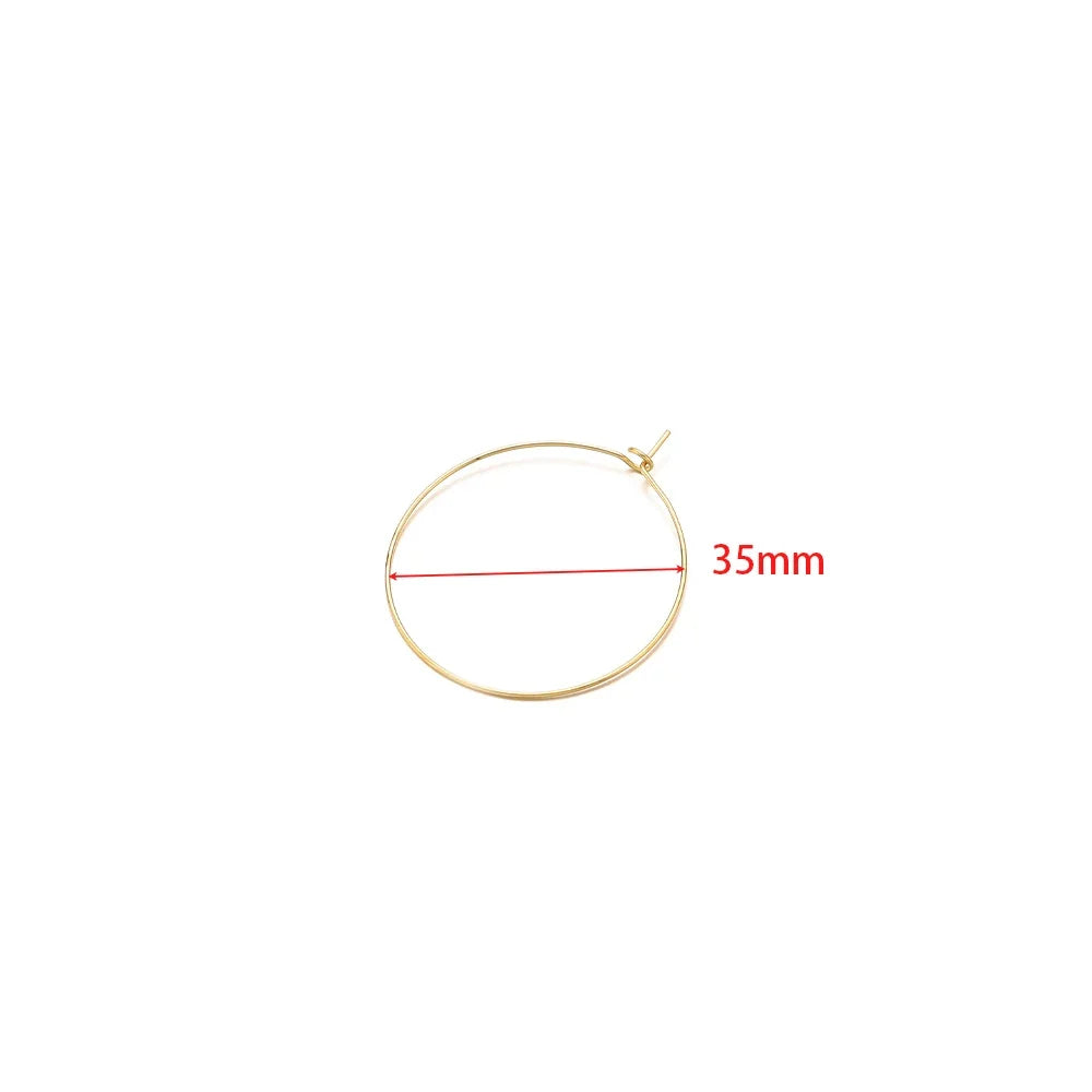 20-Piece Gold Stainless Steel Hoop Earring Wires | Bulk Jewelry Making Supplies