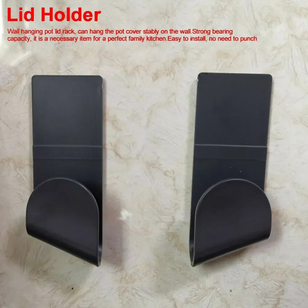 Wall-Mounted Pot Lid Holder Set | 6-Pack Kitchen Organizer