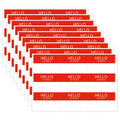 10 Sheets Red Hello My Name Is Name Tag Stickers | Self-Adhesive Name Labels for Parties, Classrooms, and Office Events