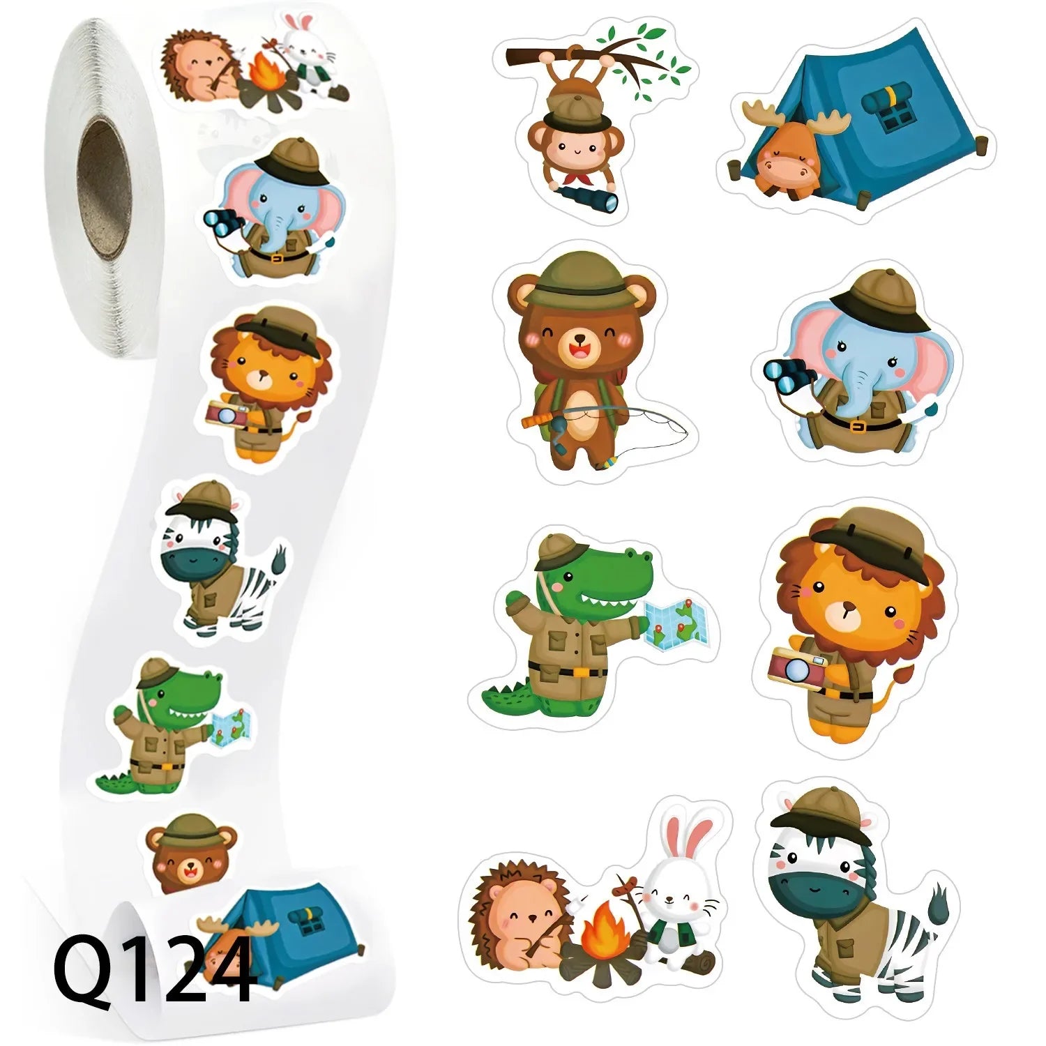 100-500 Animal Stickers Roll | Small Decorative Labels for Photocards and Gifts