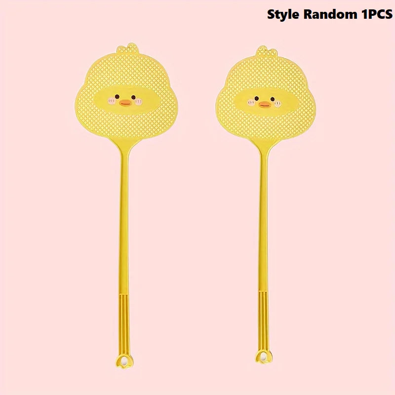 1pc Cute Cartoon Fly Swatter with Extended Handle | Durable Mosquito Killer