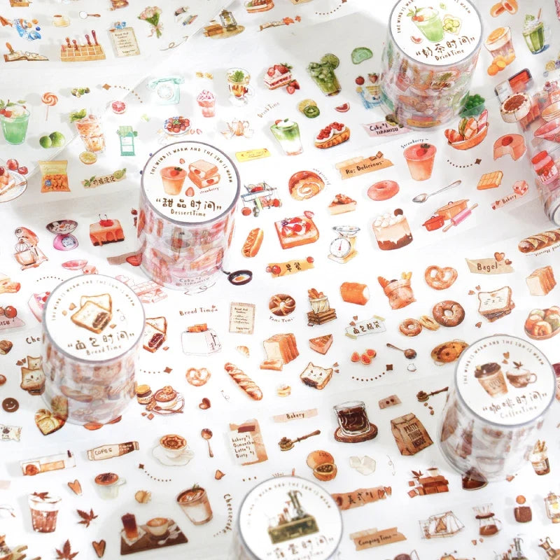 Cute Cartoon Snack Ice Cream Masking Tape | 5x200cm for DIY Scrapbooking