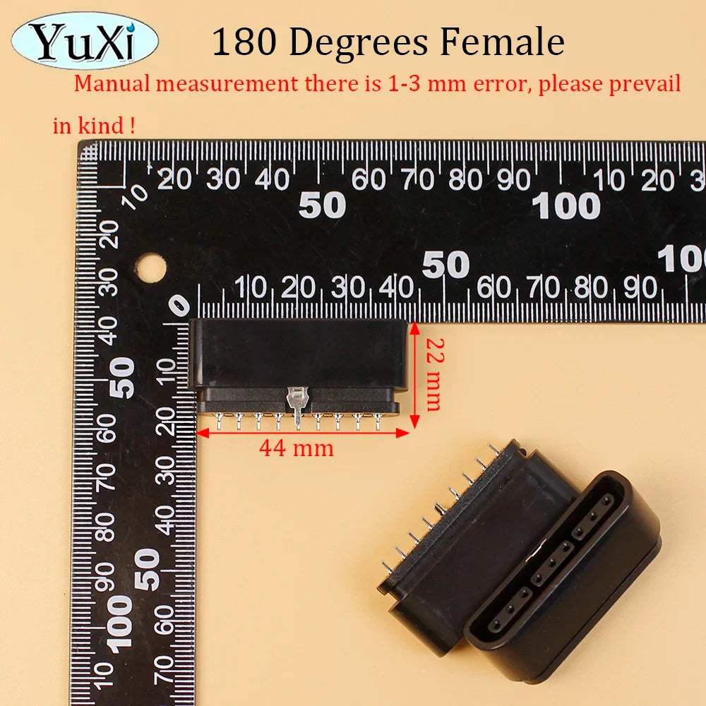 90 180 Degree Interface Female Socket 9 Pin Slot Connector | Replacement Part for PlayStation 2 Console