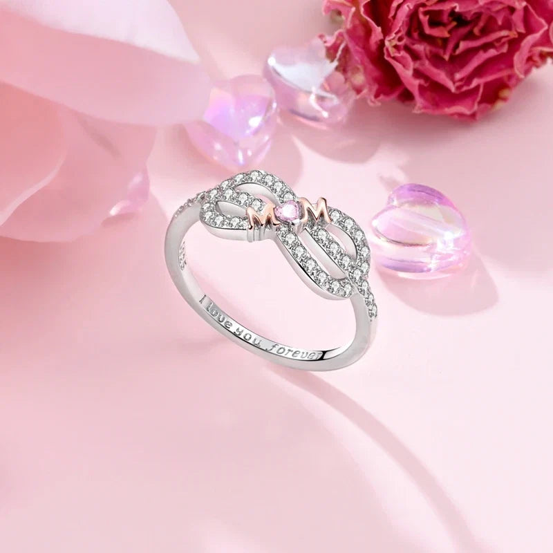 925 Sterling Silver Rose Gold Plated Infinity Heart Ring | Eternal Love Jewelry Gift for Mom