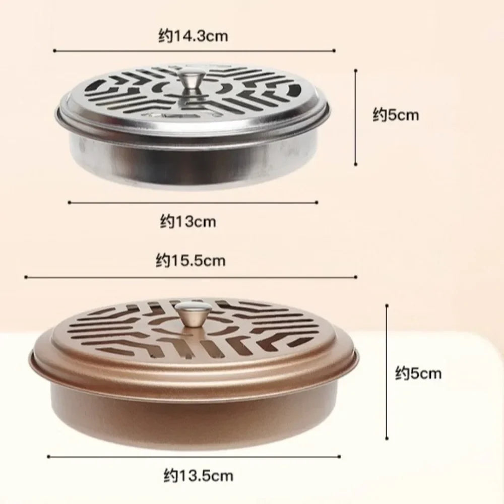 Fireproof Mosquito Coil Box with Serrated Lid | Outdoor Iron Coil Holder for Camping