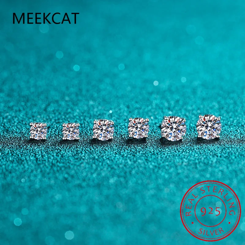 2.0ct Moissanite Stud Earrings for Women | 925 Sterling Silver Lab Grown Diamond Earrings