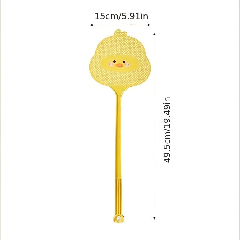1pc Cute Cartoon Fly Swatter with Extended Handle | Durable Mosquito Killer