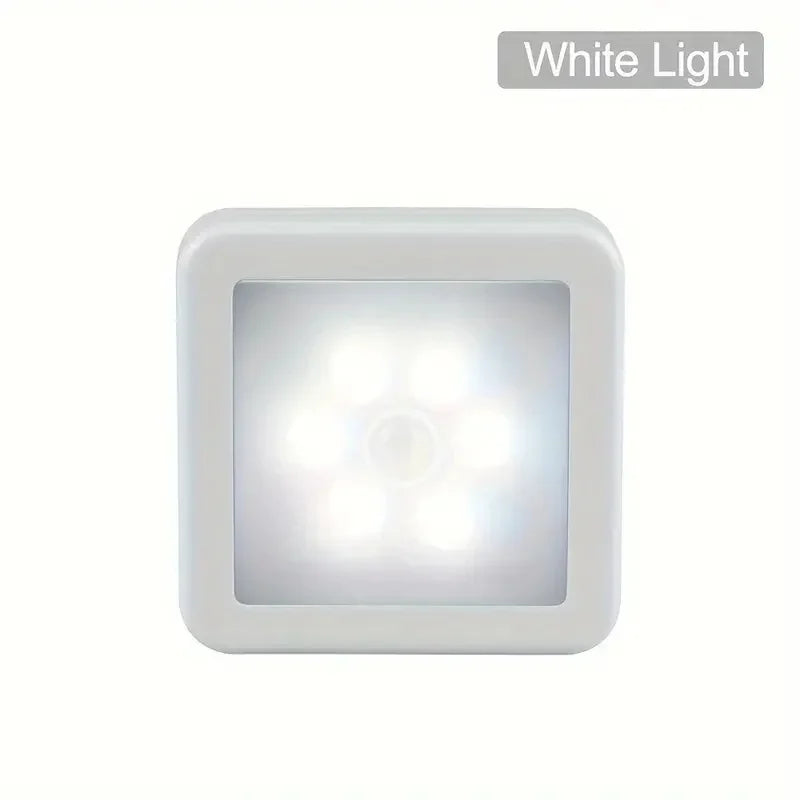 6LED Motion Sensor Night Light | Wireless Battery Operated Puck Lamp for Closet, Stair, Hallway