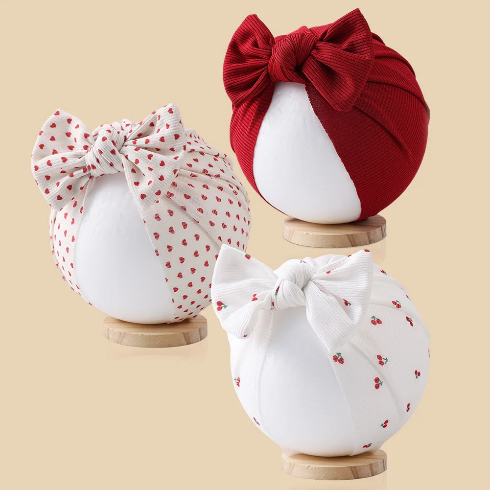 Baby Turban Hats with Prints | Soft Knit Newborn Caps