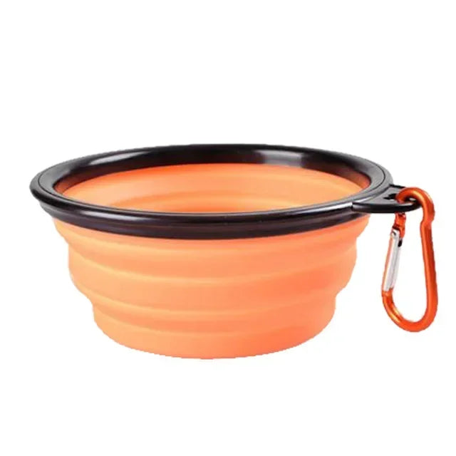 Collapsible Pet Silicone Dog Bowl | Portable Travel Food and Water Bowl with Carabiner