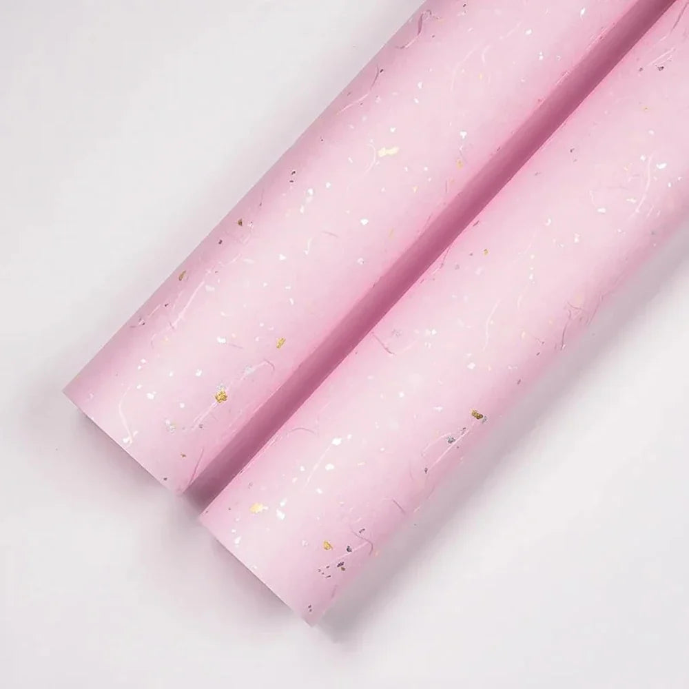 23.6 Inch Floral Wrap Set | DIY Bouquet Wrapping Paper with Gold and Silver Sparkle