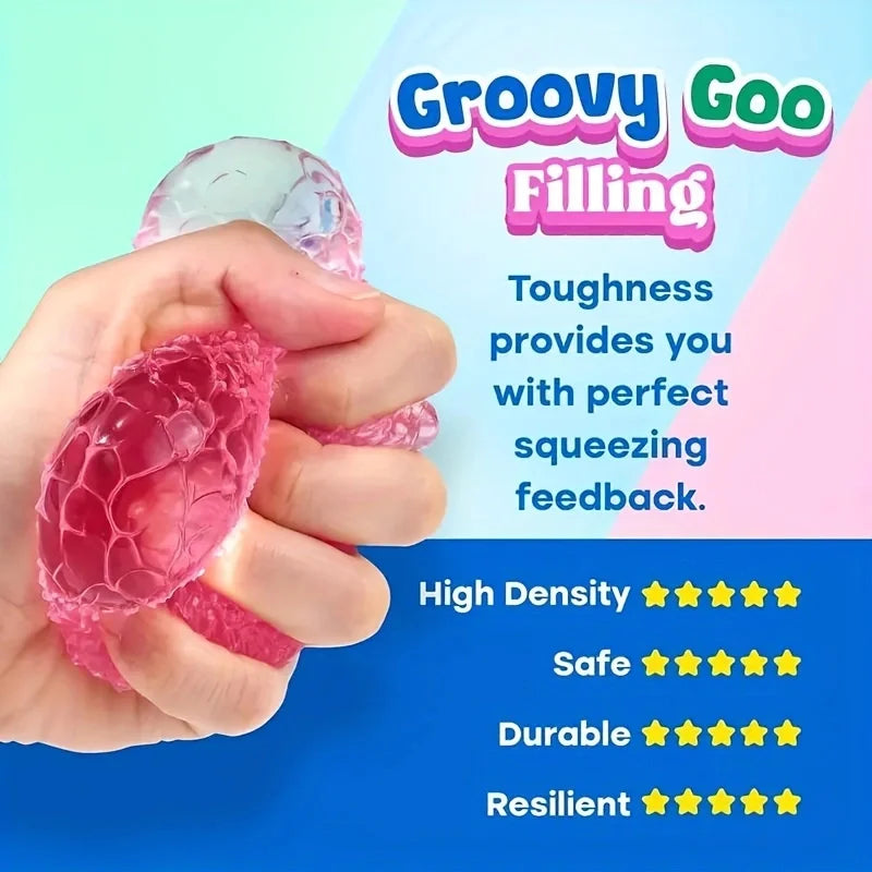 Squishy Multicolor Texture Ice Ball Squeeze Toy | Soft Pinch Sensory Toy for Kids
