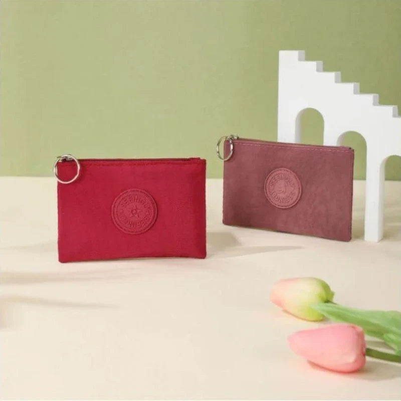 Casual Solid Nylon Coin Purse | Multi-Purpose Zipper Wallet Pouch