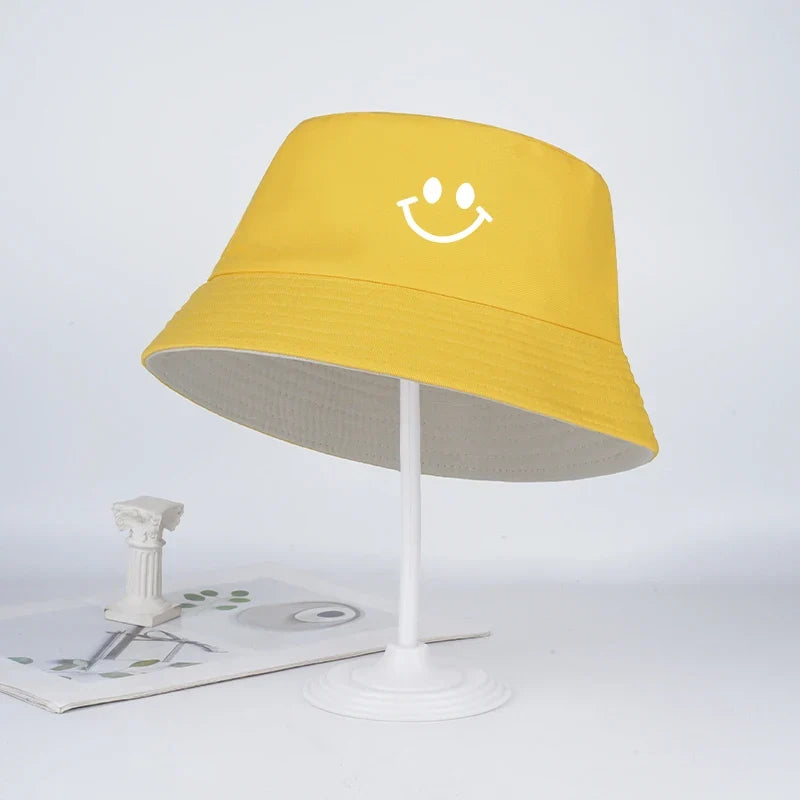 Smiley Face Fisherman Hat for Kids | Cute UV Protective Foldable Sun Hat