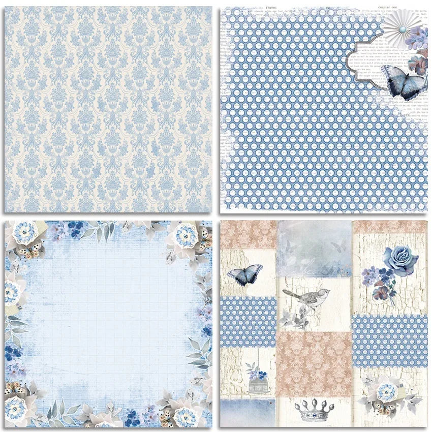 Flower 24 Sheets Craft Paper Pads | Cutting Dies Art Background for Origami Scrapbooking Card Making