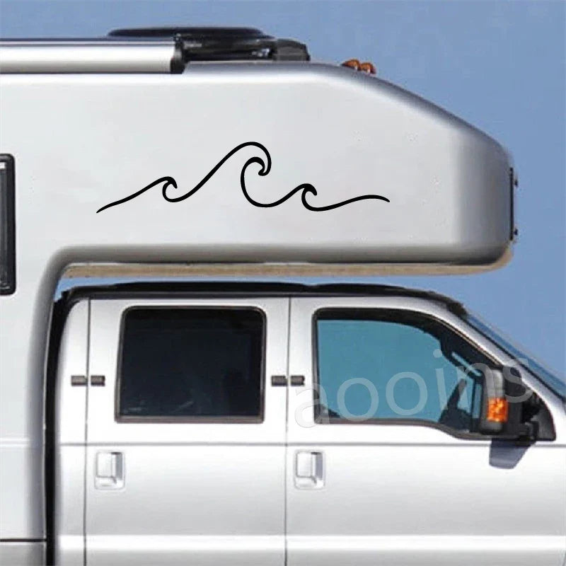 Sunset Over Ocean Scene RV Camper Decal | Beach Sunset Vinyl Sticker for Car Window Laptop Decor