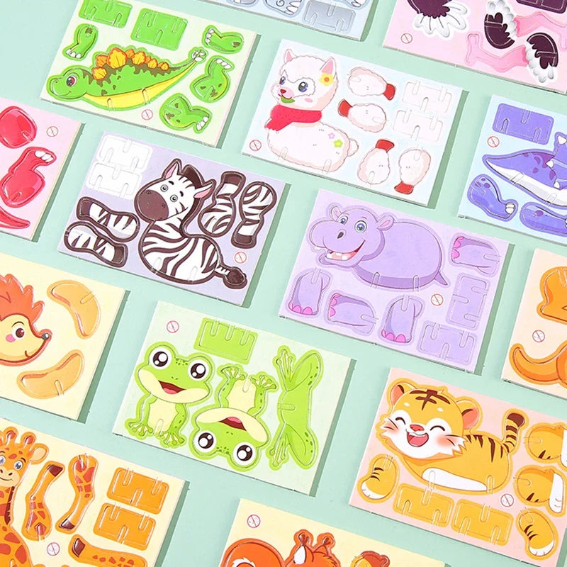 30Kinds Animal 3D Puzzle Set | Kids Paperboard DIY Crafts