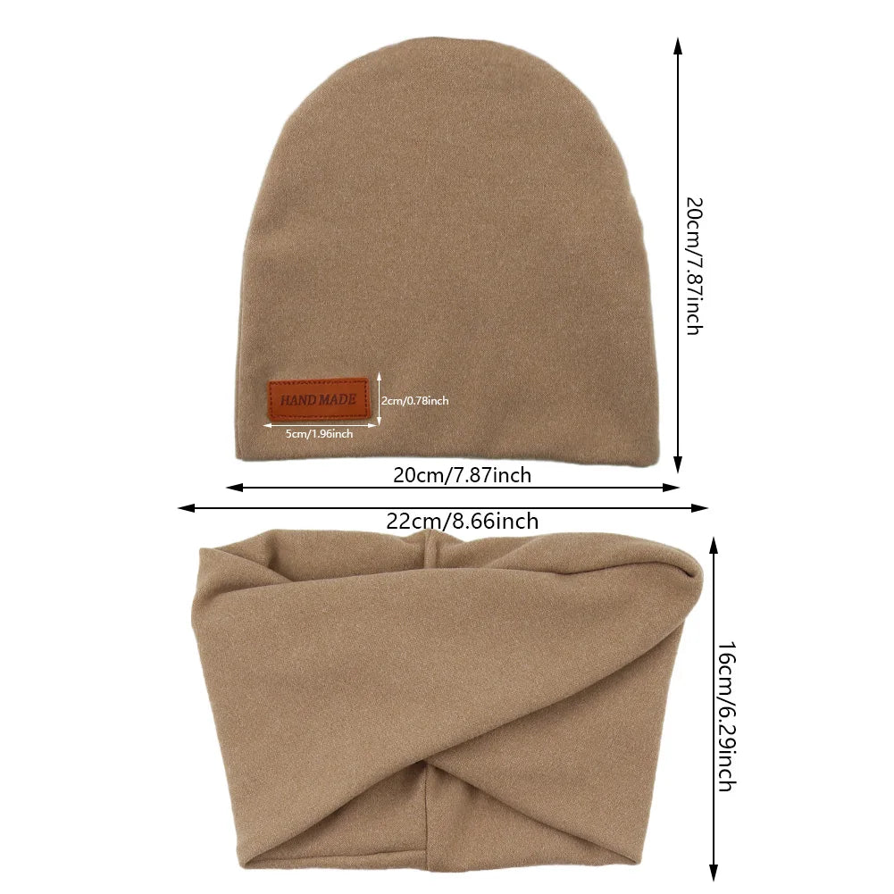 Baby Girls Turban Hat Set | 2-Piece Knit Beanie and Scarf for Infants