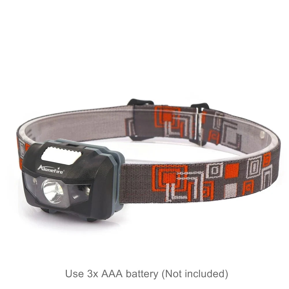 Alonefire HP30 3W LED Headlamp | White and Red Strobe Light for Outdoor Adventures