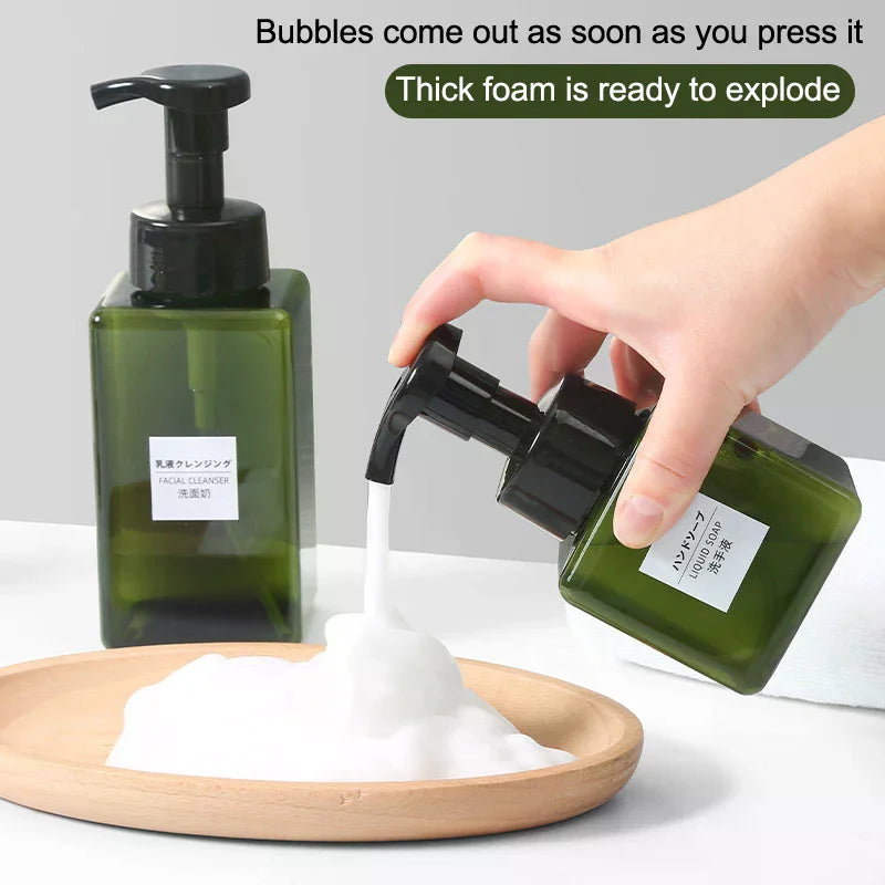 Portable Foam Soap Dispenser | Manual Press Pump Bottle for Bathroom and Travel