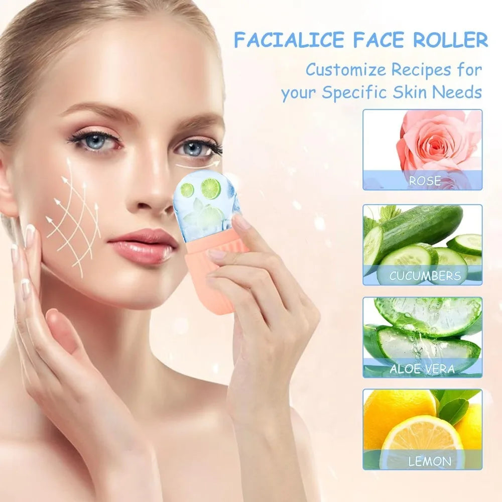 Ice Face Roller and Gua Sha Set | Stainless Steel Facial Massage Tools