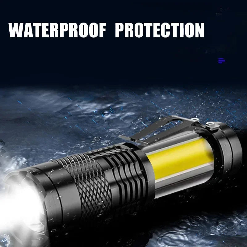 2000LM Mini Flashlight Rechargeable | Bright LED Tactical Torch with USB Charging