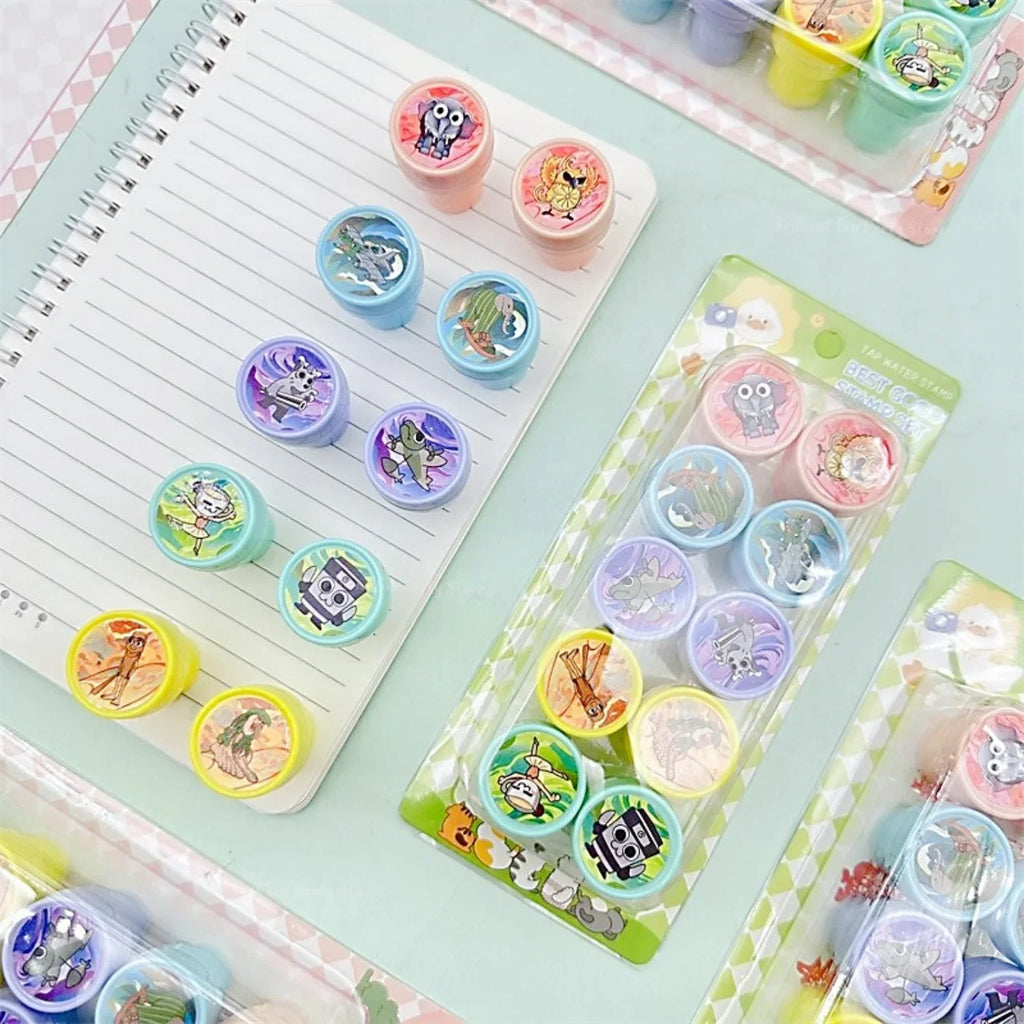 10Pcs Cartoon Animal Stamps | Party Favors and Classroom Rewards