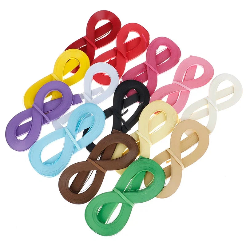 Rainbow Paper Quilling Strips Set | 120pcs 5mm 53cm Craft Paper for DIY Flower Making