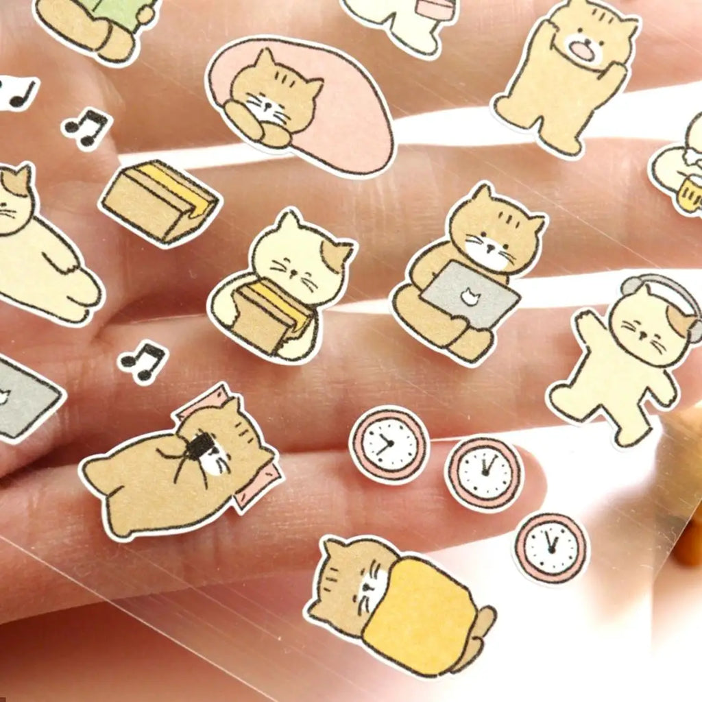 Korean Cat Daily Life Sticker Pack | Scrapbooking and Journal Decor