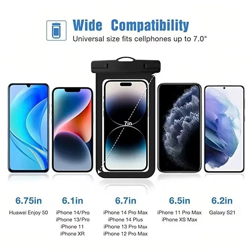 Waterproof Phone Case IPX8 | Universal Underwater Pouch for iPhone 14 13 12 11 Pro Max Plus XS XR