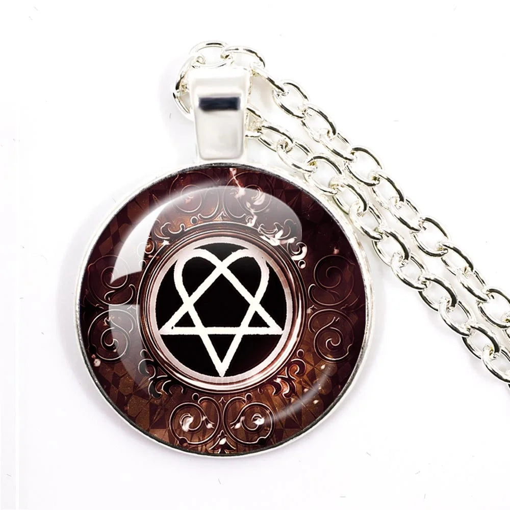 Hip Hop Rock Glass Cabochon Pendant Necklace | Music Band Jewelry