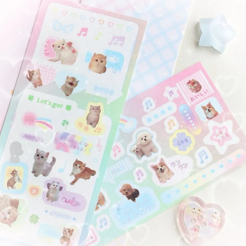 Sweet Animal Stickers | Sparkling Glitter Decals for Journaling and Scrapbooking
