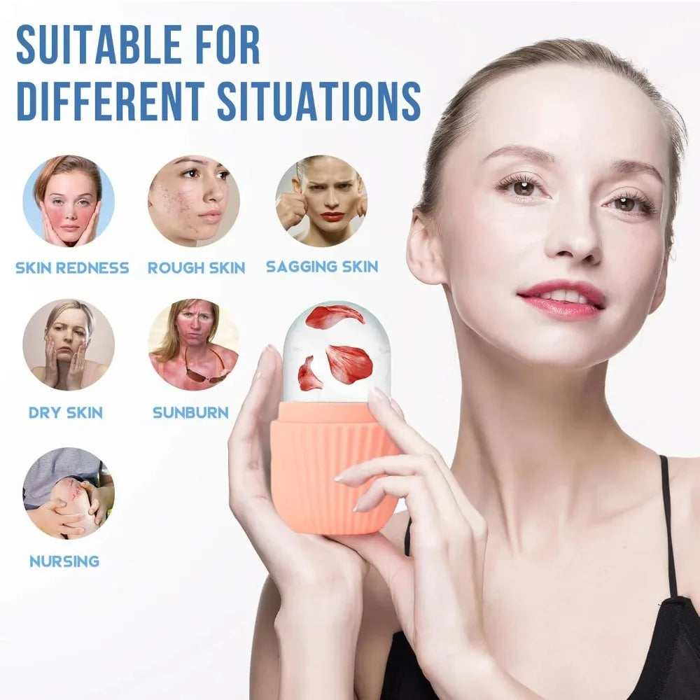 Ice Face Roller and Gua Sha Set | Stainless Steel Facial Massage Tools