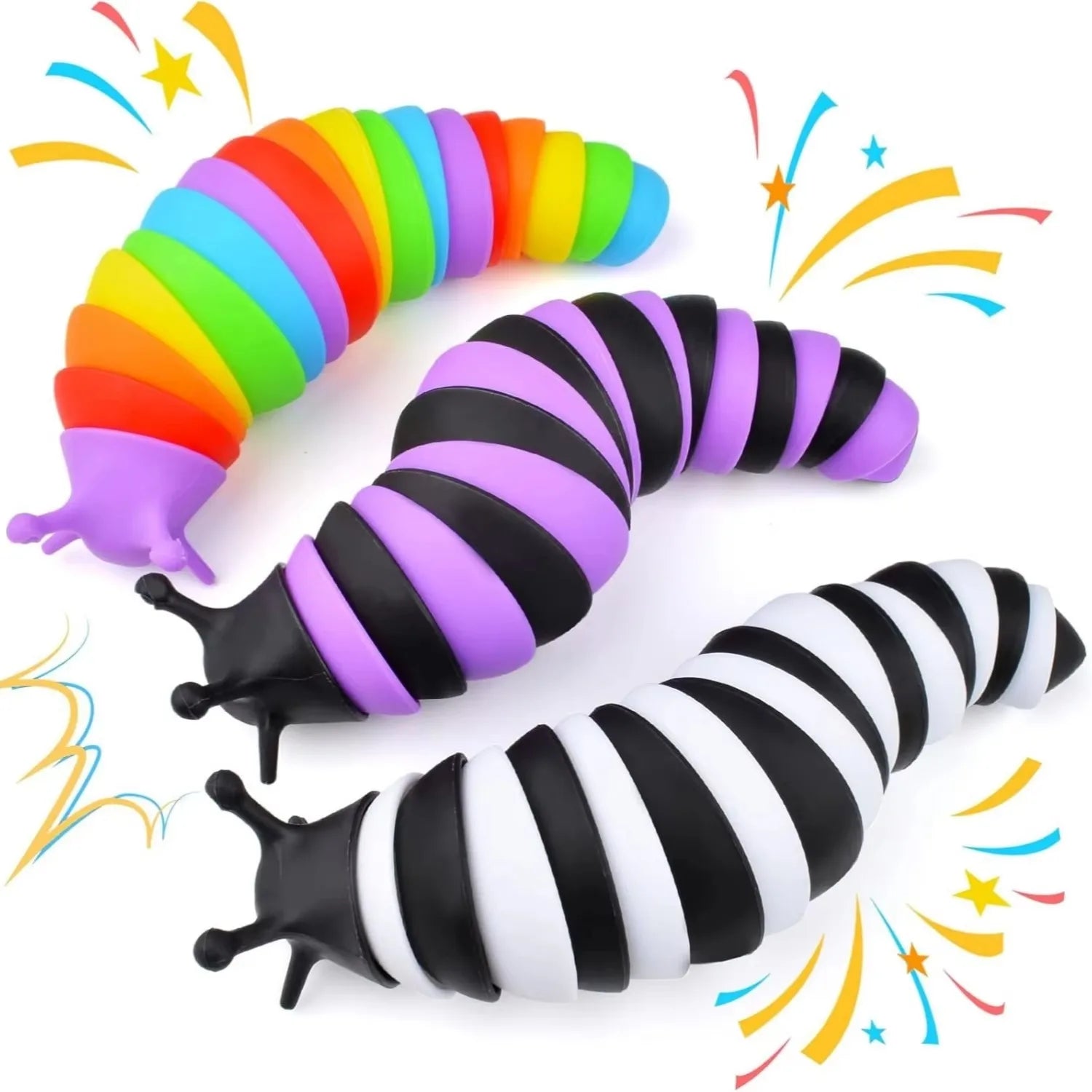 Colorful Simulation Caterpillar Fidget Toy | Articulated Stress Reliever for Kids and Adults