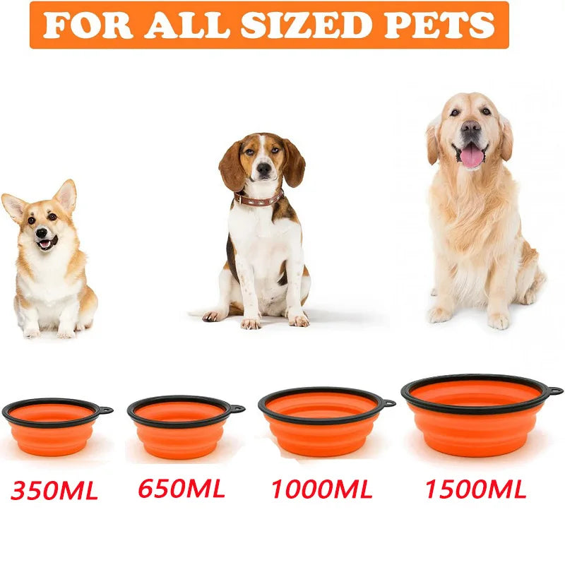 Portable Foldable Dog Bowl | Soft Silicone Travel Bowl for Food and Water