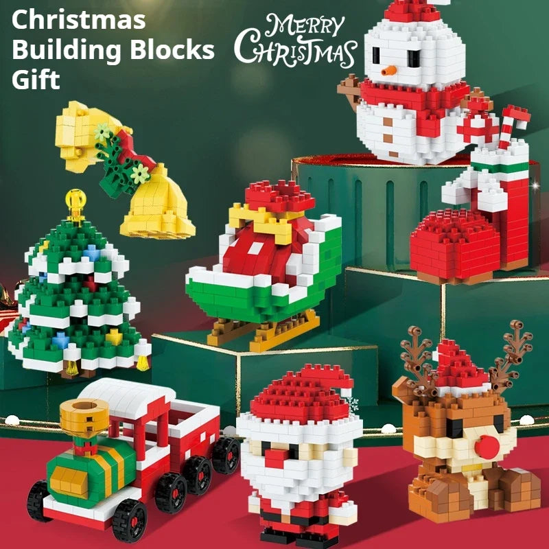 DIY Santa Reindeer Building Blocks | Christmas Domino Game Set
