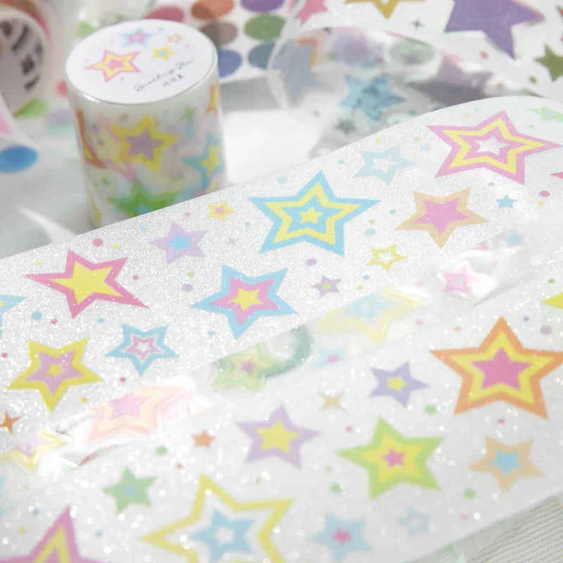 Star Cloud Masking Tape 5x200cm | Decorative Scrapbooking Tape Roll