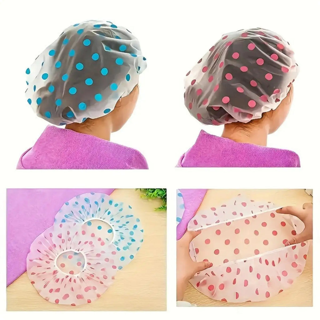 Shower Cap for Long Hair | Waterproof Reusable Hair Cover