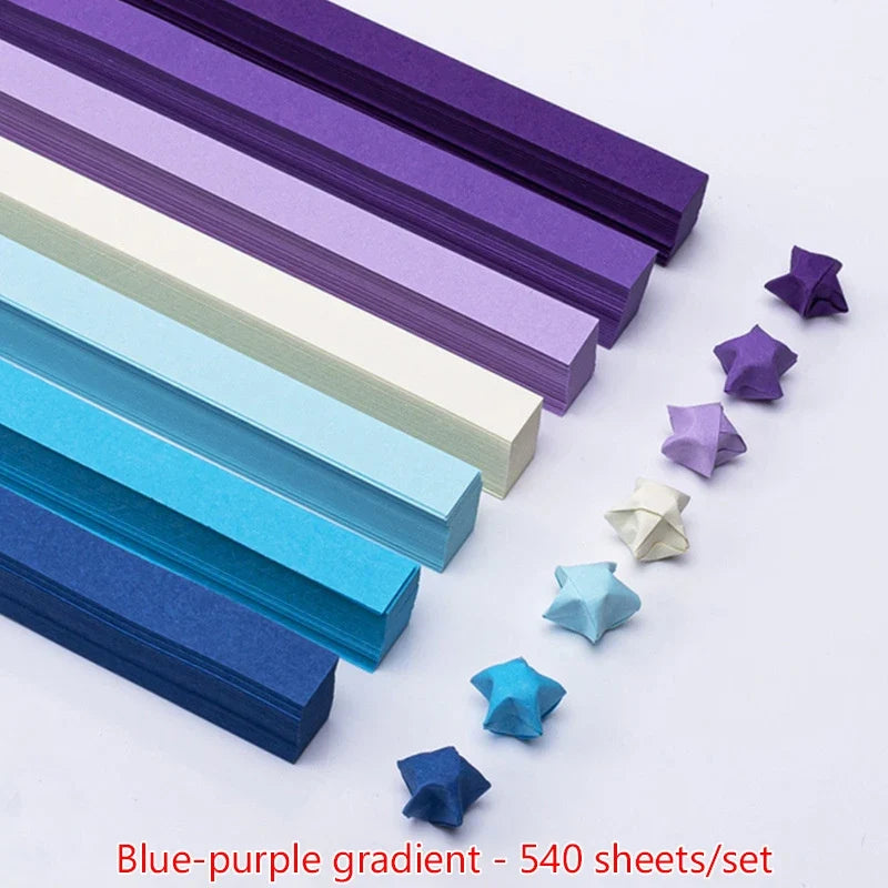 540 Sheets Origami Star Paper Strips | Colorful Lucky Star Folding Paper for DIY Crafts